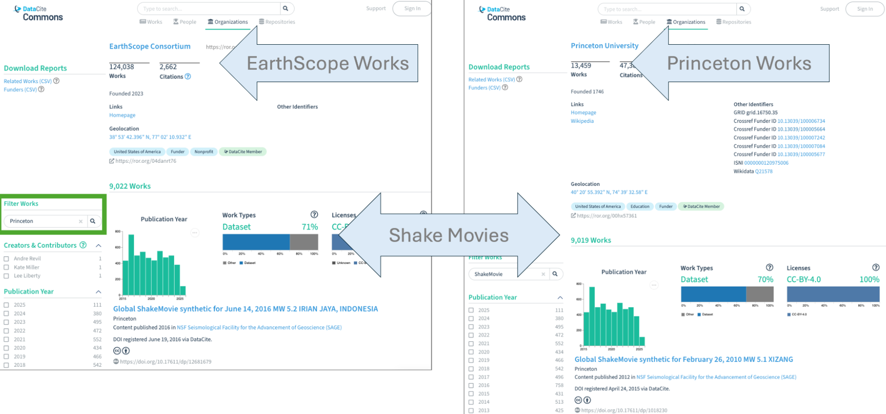 Side by side screenshots.